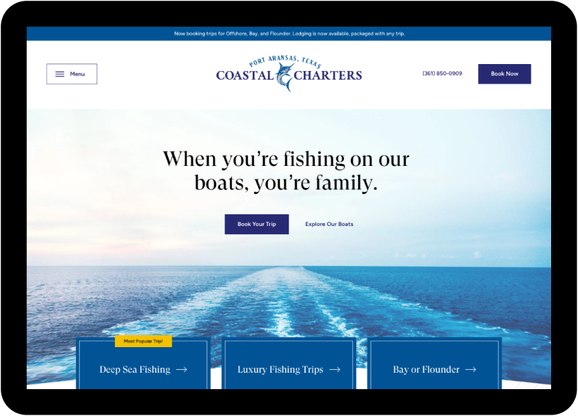 Coastal Charters Website Redesign